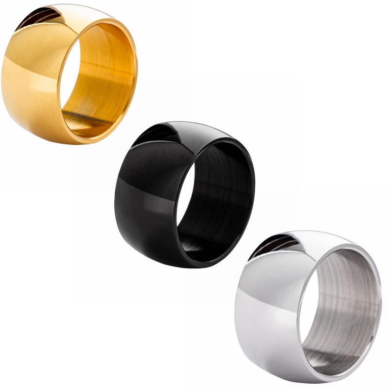 Punk Simple Style Solid Color Titanium Steel Plating Unisex Wide Band Ring display picture 3