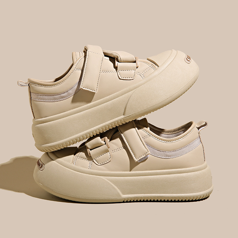 Damen Freizeitschuhe Weiße Plateausneaker Süßes Koreanisches Design_voghion.com