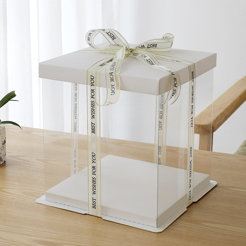 大尺寸蛋糕盒透明蛋糕盒子加高双层生4寸6寸8寸10寸12寸包装盒子