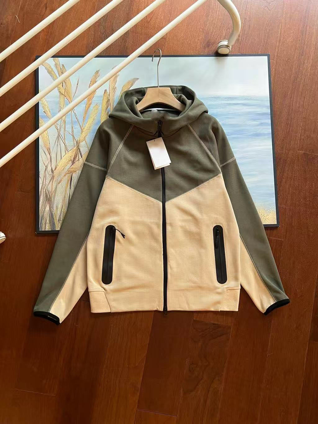 Chaqueta deportiva casual de algodón de capa de aire para hombre transfronterizo, traje de pantalones casuales 922-002 cardigan con capucha