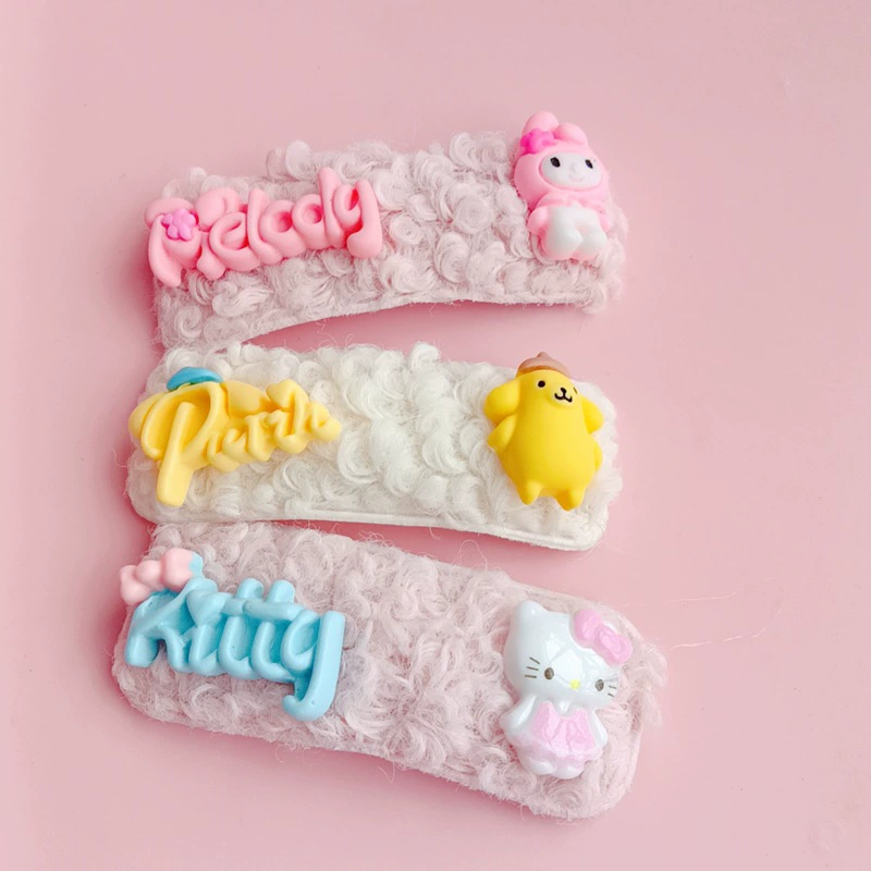 Новая продукция заколка для волос Sanrio, украшения для волос, заколка, девочка сердце мягкие украшения для волос девочки Kuromi имитация зайчика украшение с боку