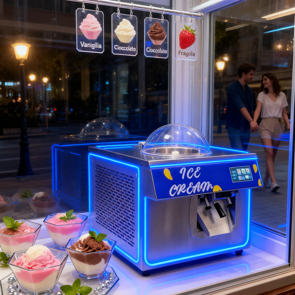 全自动台式商用冰淇淋机 24L/H小型网红Gelato冰激凌制作机220V