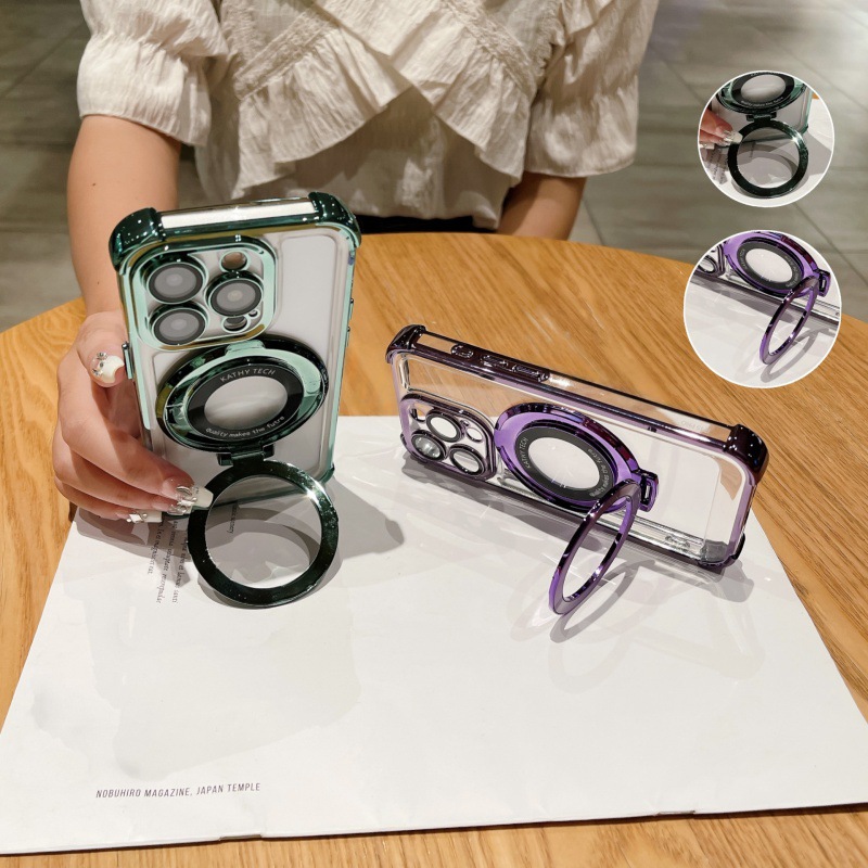 Bolsa de aire de cuatro esquinas transparente simple para iphone15 Apple 16ProMax funda para teléfono móvil 13 soporte de patrón de CD para hombres y mujeres