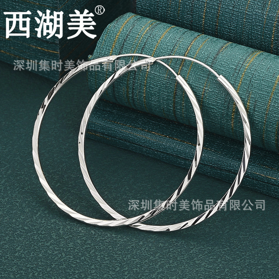 West Lake Beauty 35mm 50mm Round Earrings New European and American Retro Noble Versatile Wholesale Manufacturer