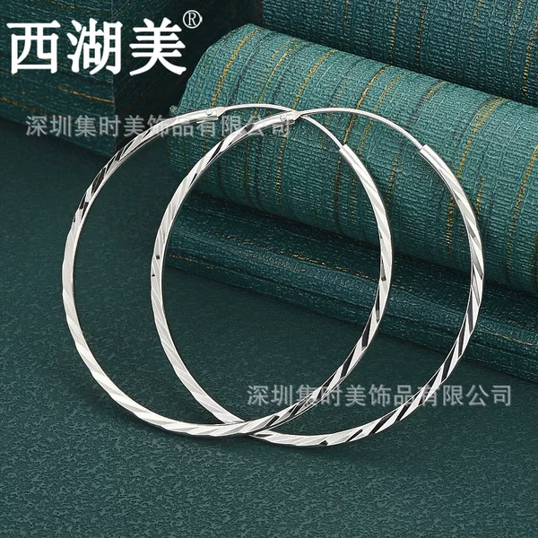 West Lake Beauty 35mm 50mm Round Earrings New European and American Retro Noble Versatile Wholesale Manufacturer