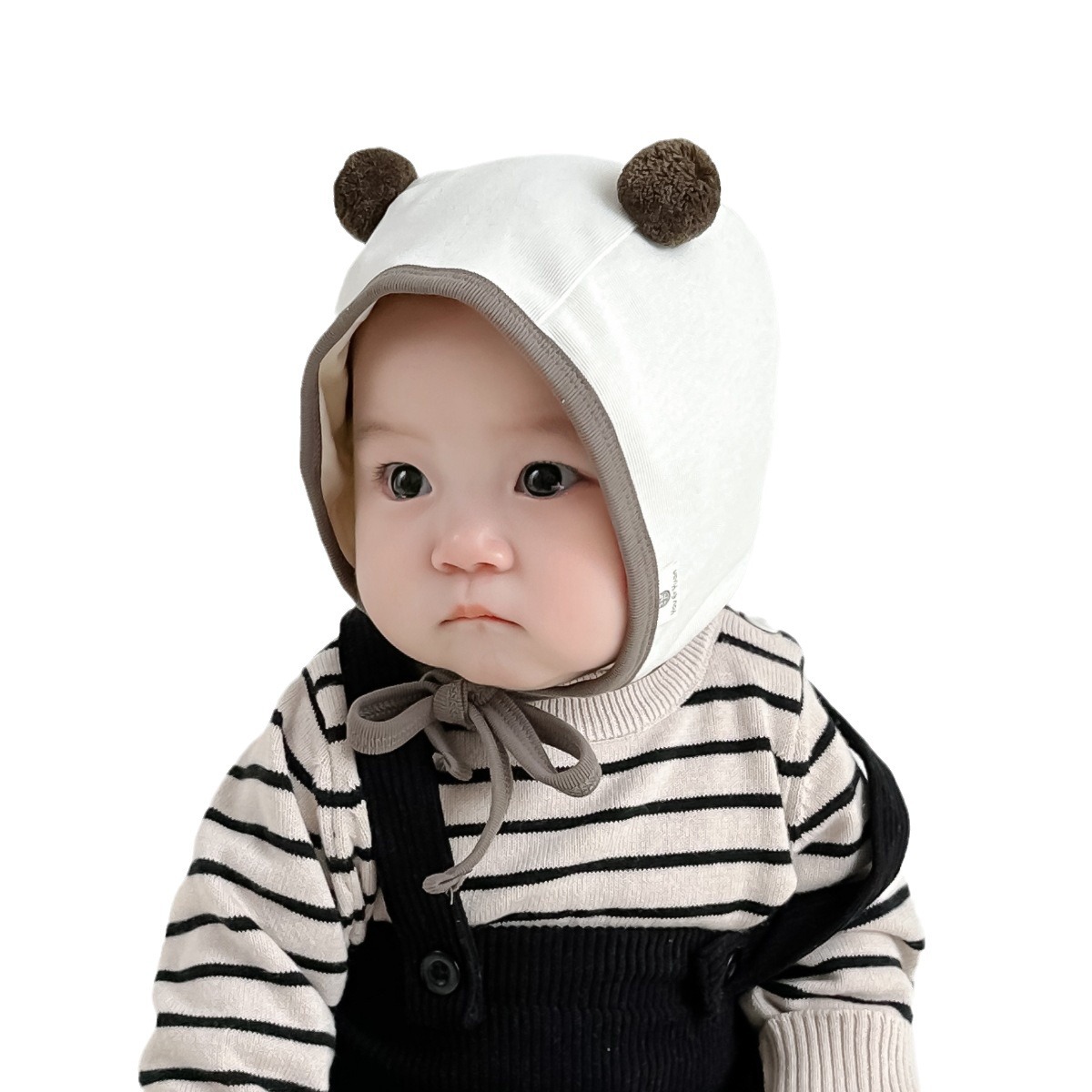 Sombreros para bebés primavera y otoño recién nacidos bonitos sombreros para bebés pequeños meses de algodón puro otoño y invierno sombreros para las orejas