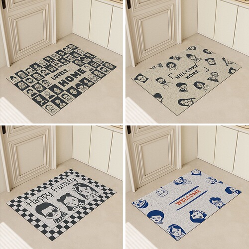 Entrance door, dirt and sand floor mat, entrance door carpet, water-absorbent anti-slip foot mat, door mat, cuttable mat
