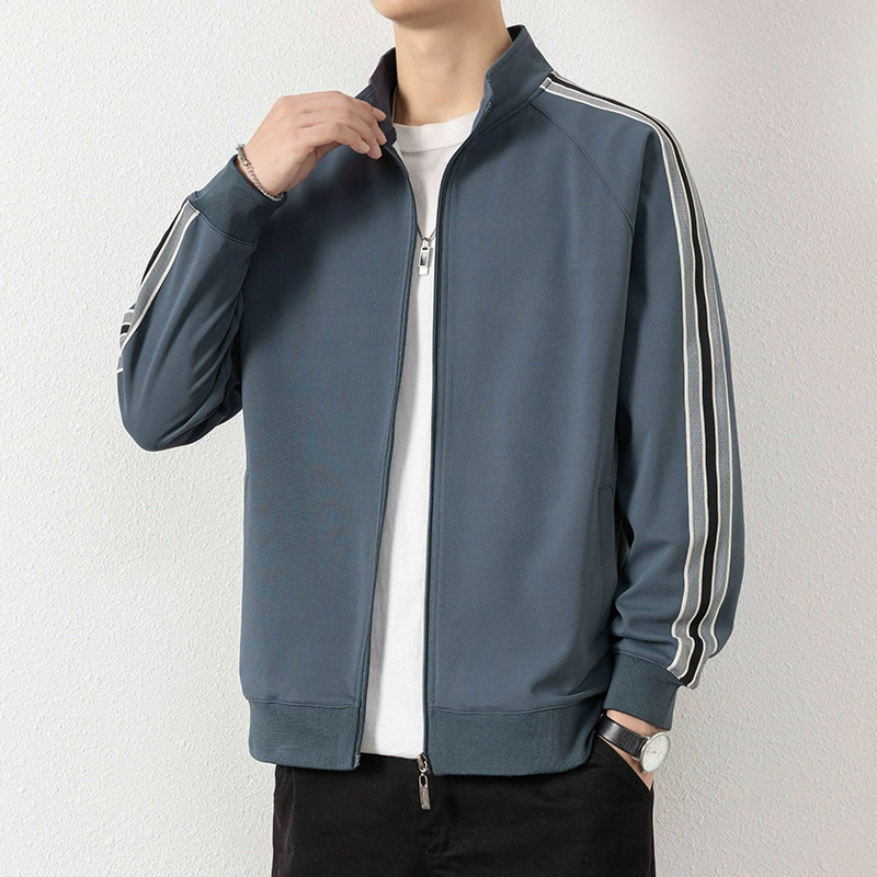 Пальто мужская весна осень 2024 новый трехполосный воротник ветровка повседневная куртка топ групповая одежда мужской трансграничный