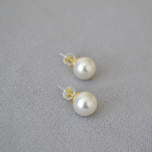 Korean Fever same style high-shine imitation Schiesser crystal pearl 650 color number 925 silver stud earrings for women