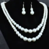 Necklace and earrings from pearl, set