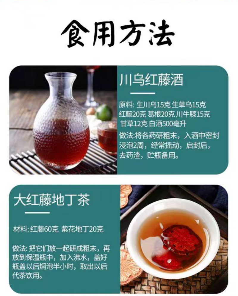 Hong Teng Slices (Sargentodoxa cuneata) — Dried Bloodvine Stem for Herbal Decoction details