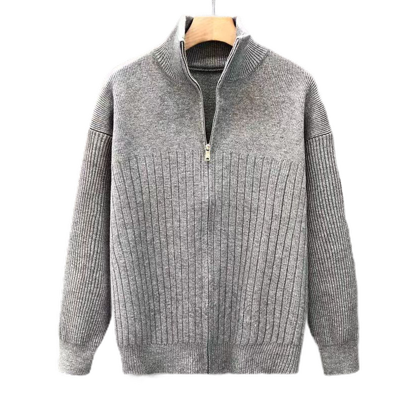 Explosiones transfronterizas de tamaño grande europeo cardigan suéter de punto chaqueta de chaqueta caliente de fábrica de negocios al por mayor