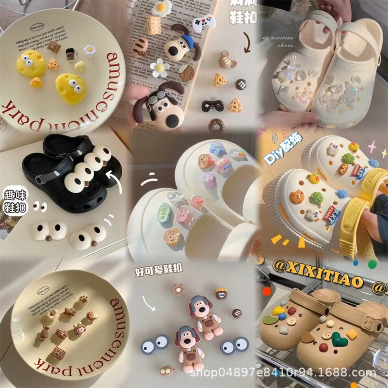 New Cave Shoes Accessories Cute DIY Stereo Shoe Buckle Cartoon Shoe Flower Removable Hole Decoration Buckle Wholesale