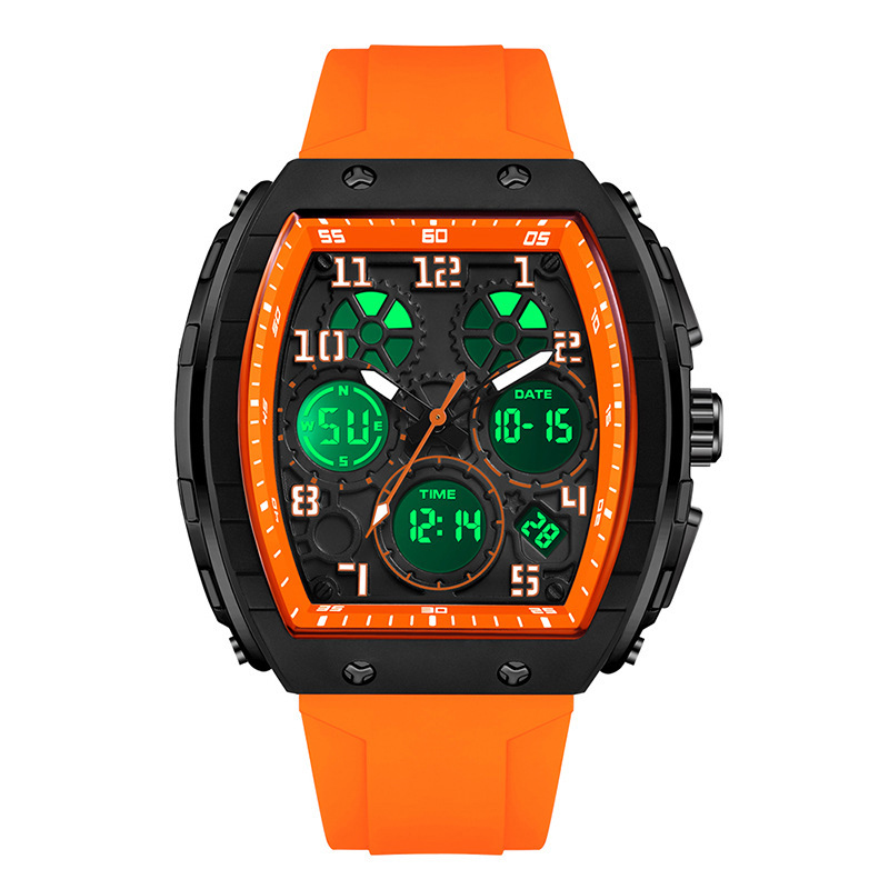 Reloj electrónico explosivo transfronterizo, forma de barril de vino, pantalla dual, impermeable, reloj para estudiantes, reloj despertador, reloj electrónico personalizado al por mayor