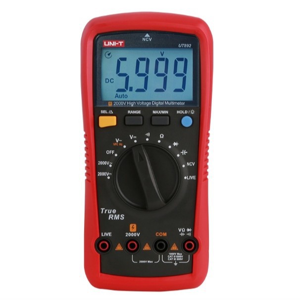 优利德（UNI-T）UT892 2000V高压数字万用表智能防烧交直流电压表