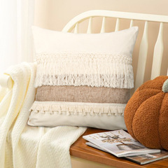 Amazon's New Linen-Mesh Canvas Living Room Throw Pillow & Car Cushion—Striped INS-Style Sofa Pillowcase