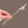 178# silver shaped pearl hairpin