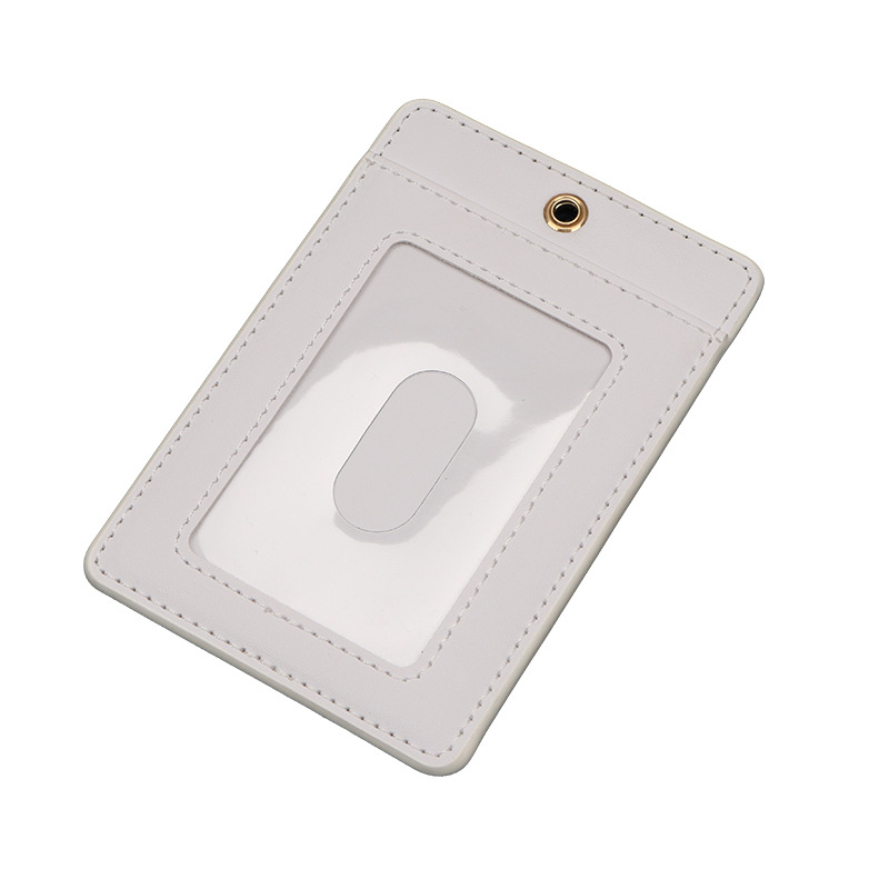 Trabajo de empresa titular de la tarjeta de identificación transparente exposición trabajo de oficina insignia soporte de tarjeta de cuero dibujo y diseño de muestra