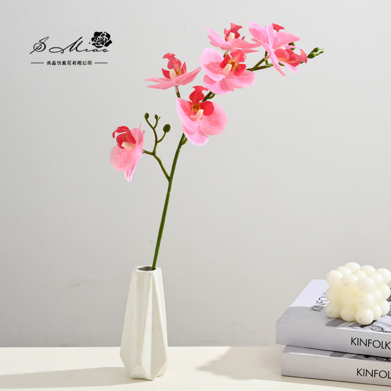 Flores falsas 7 película de flores sensación de orquídea mariposa bonsai flores de alta calidad sala de estar decoración floral decoración de imitación maceta image 14