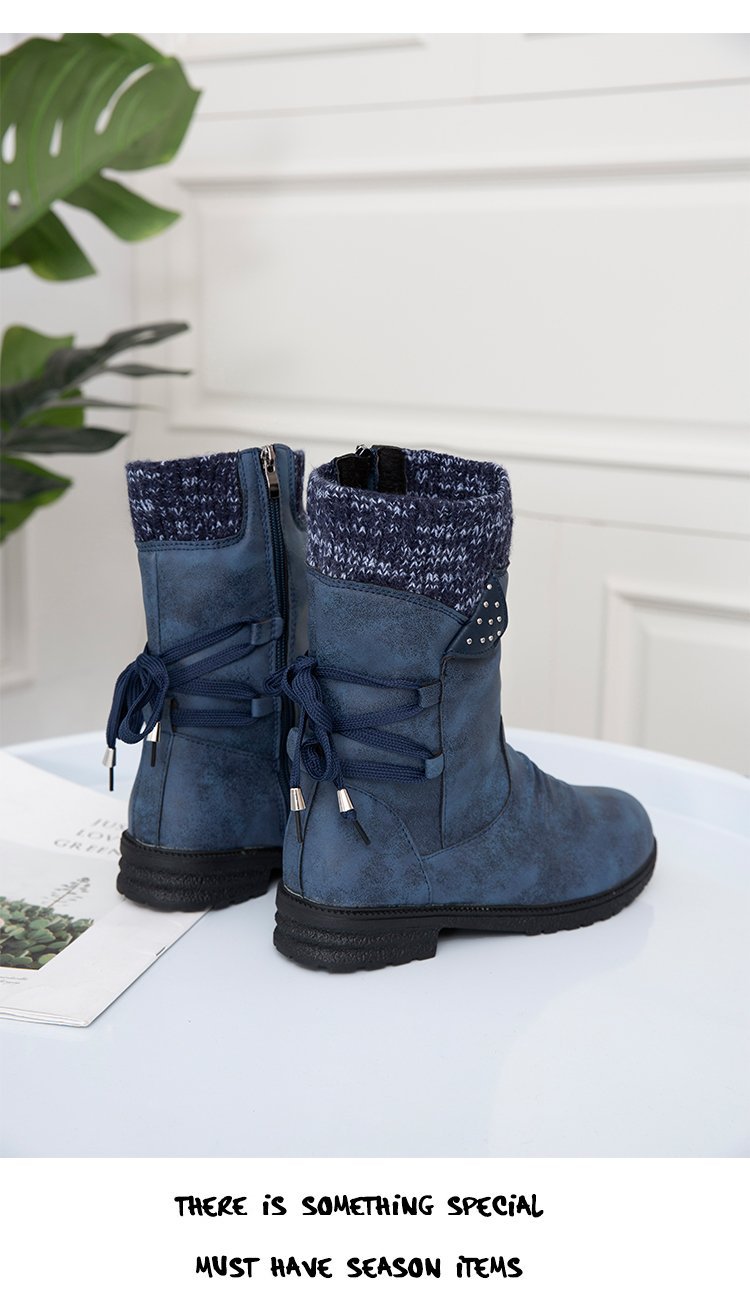 Large Size Short Boots Women Fashion Explosion Outer Boots Women Solid Color Low Heel Short Boots_voghion.com