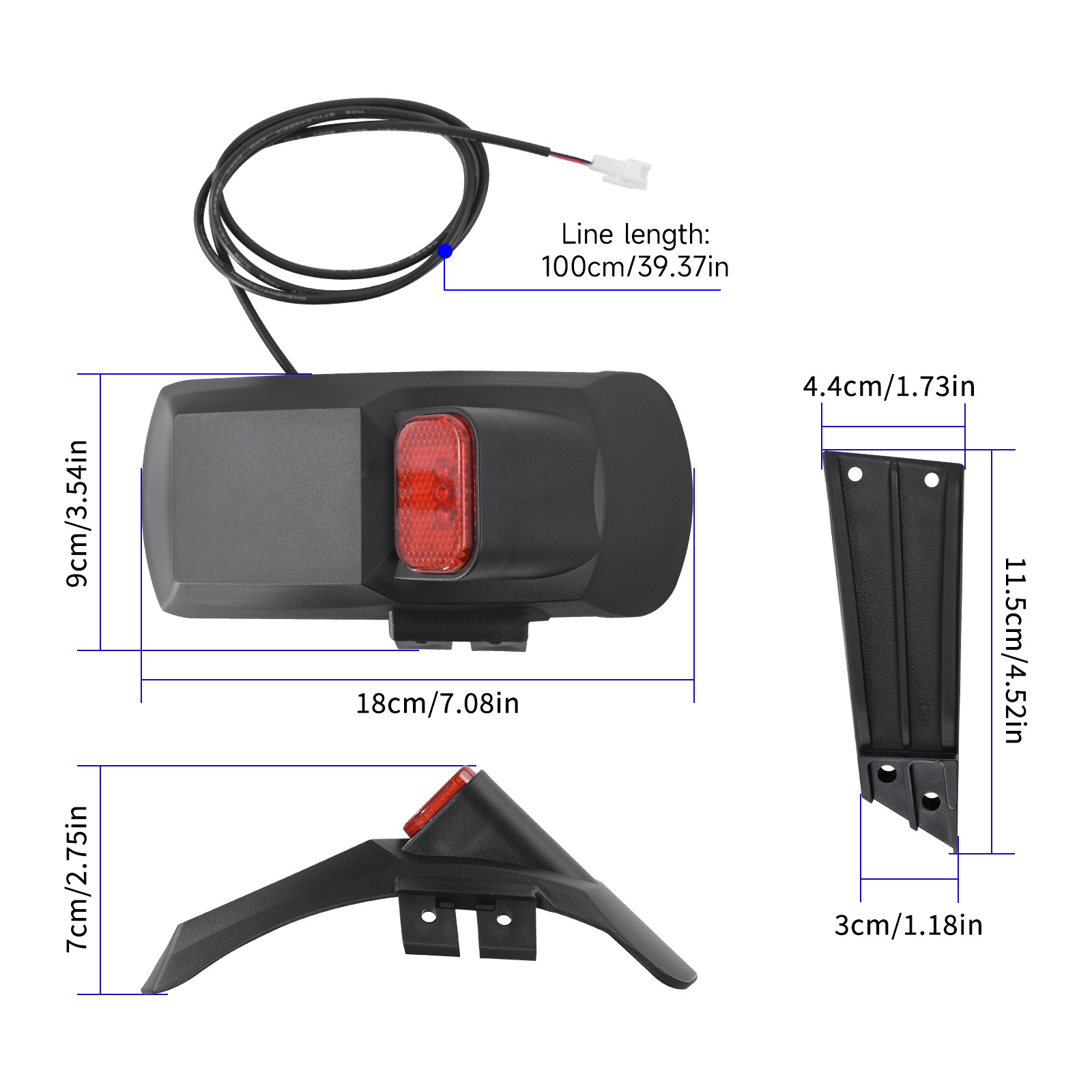 Suitable for Kukirin G2Pro Db Electric Scooter with License Plate, Rear Fender, Tail Light, Mudguard Accessories