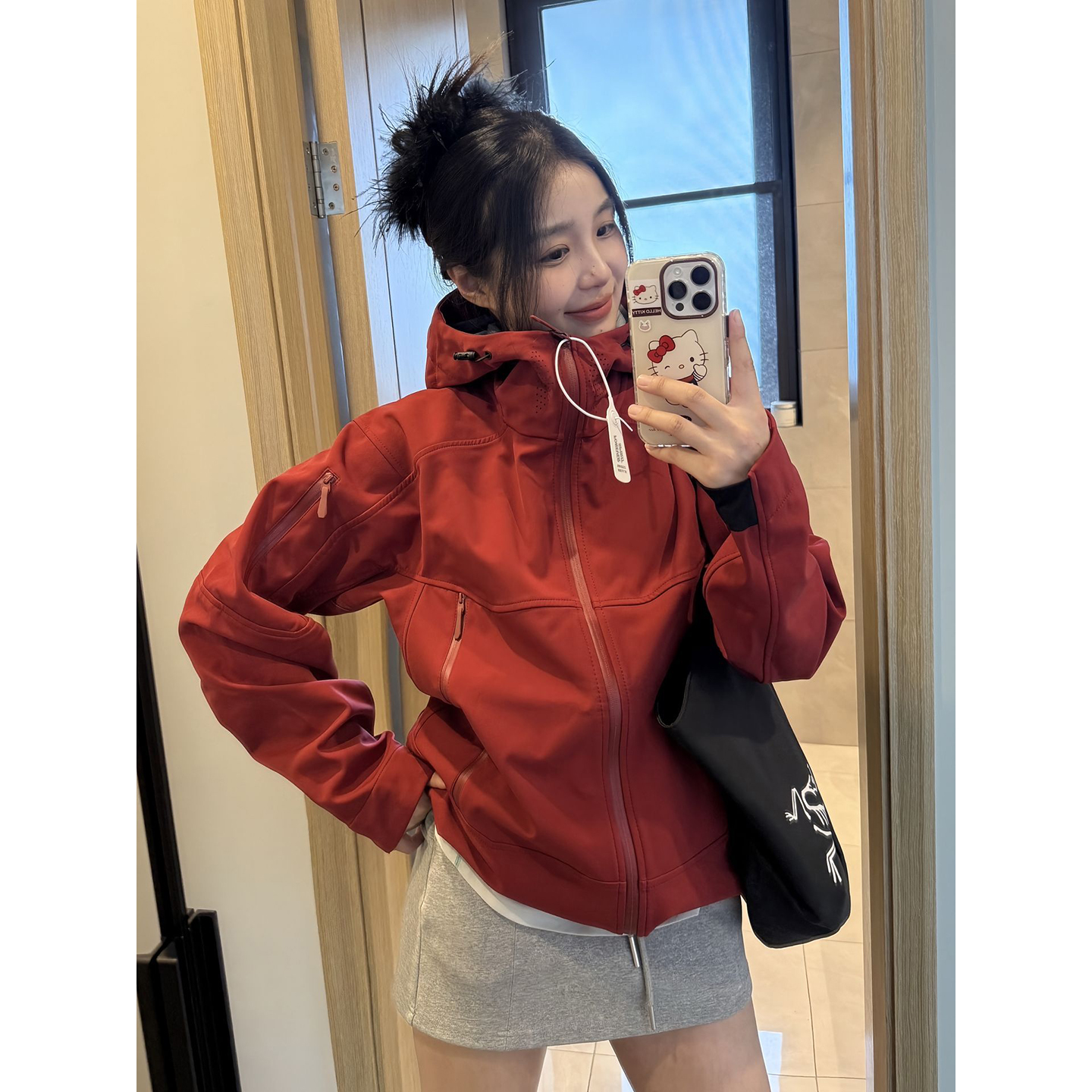 Niaojia Gama Suzaku Red Soft Shell Jacket Men's and Women's Autumn Hooded Outer Windproof and Waterproof Outdoor Mountaineering Clothing