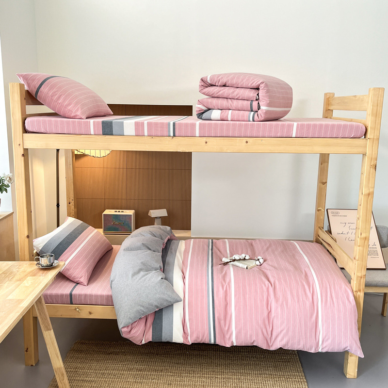 Al comienzo de la temporada escolar, ropa de cama de tres piezas para dormitorios de estudiantes universitarios de algodón de clase A, sábanas generales y fundas de edredón se pueden lavar a máquina