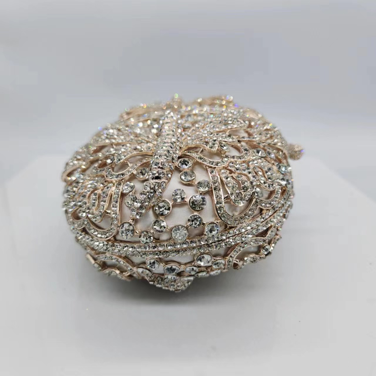 Túi clutch nữ đính kim cương hình bướm dự tiệc cao cấp — Màu vàng, Vàng hồng, Cá tính đặt làm chi tiết 5