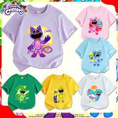 Smiling Critters Funny Animal Short-Sleeve T-Shirt Barbie Horror Game Trendy Clothing for Boys and Girls