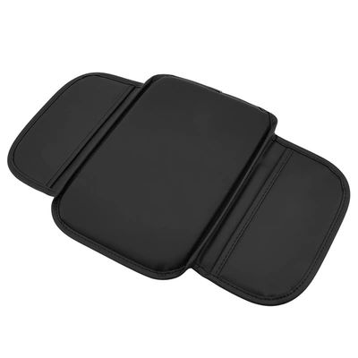 Manufacturer's universal car armrest box pad, central armrest storage bag, multifunctional armrest pad (Armrest box pad) - napa-leather-armrest-box-pad-black-29215