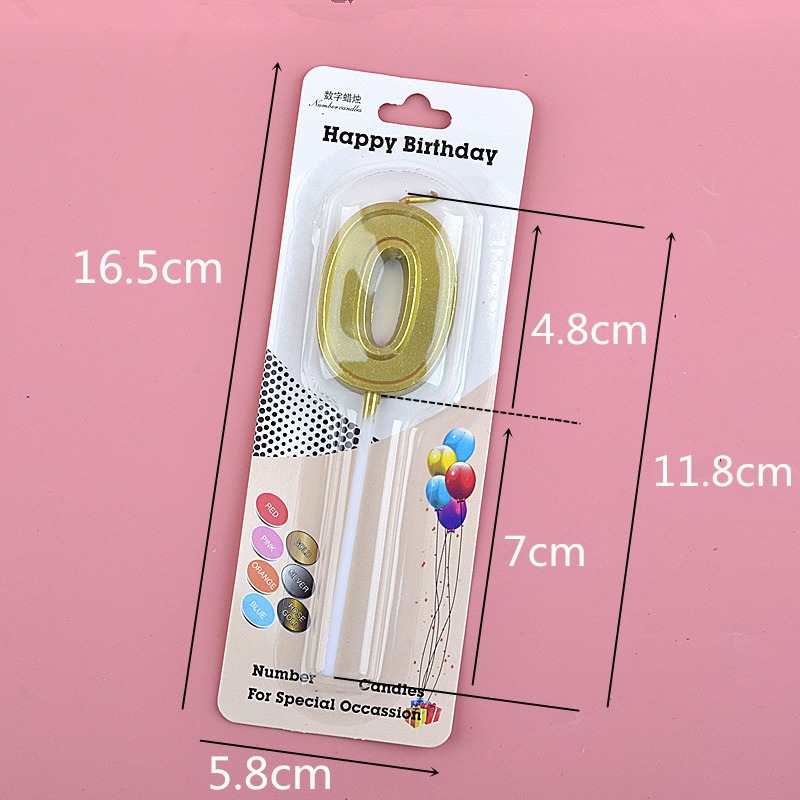 Oro ranura digital vela pastel de cumpleaños postre decoración deseo cumpleaños propuesta confesión combinación número 0 ~ 9