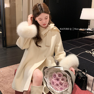 Miss Liuyang ~ Advanced Sense Woolen Cloak New Fashion Woolen Coat Women's 2024 Autumn and Winter Cardigan Coat