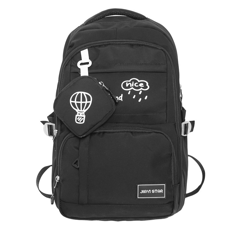 Nuevo estilo de moda color de contraste mochila escolar para estudiantes de secundaria y preparatoria, mochila de ocio de gran capacidad de dibujos animados de oso japonés, mochila de viaje