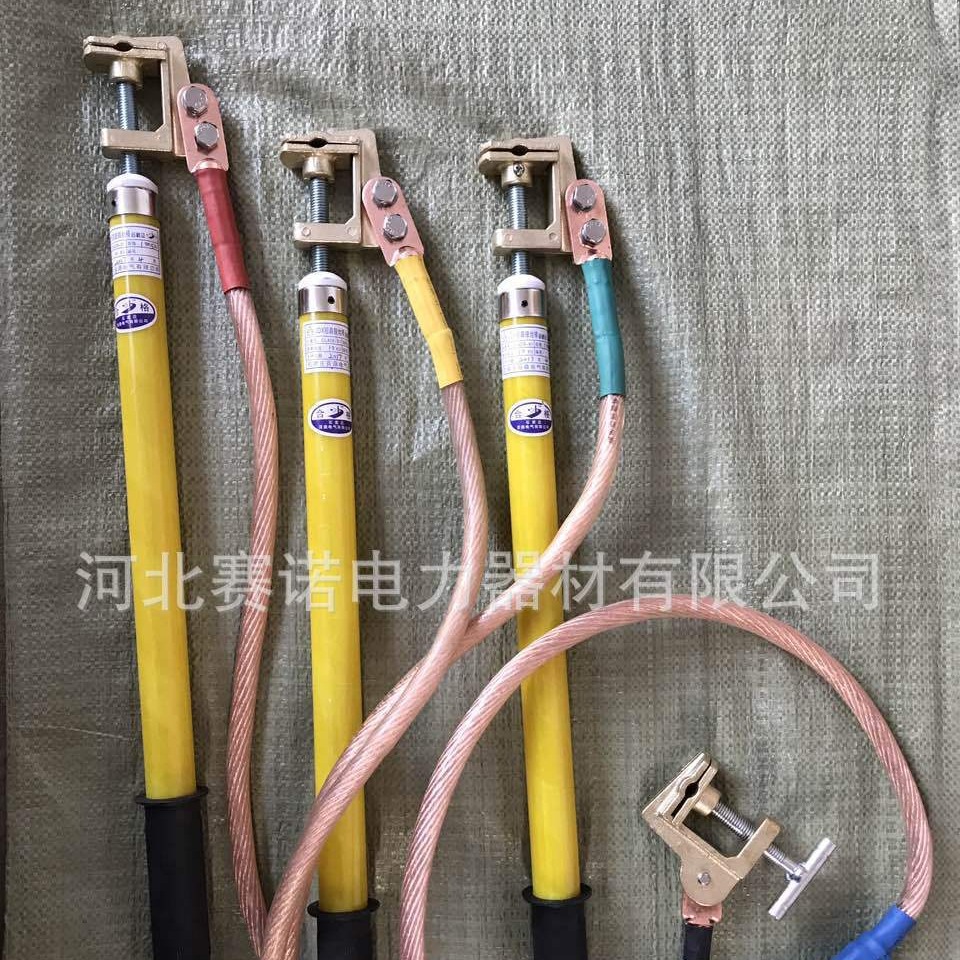 全铜平口螺旋接地棒带线铜接地卡 铜接地线夹25mm2高压接地线殿力