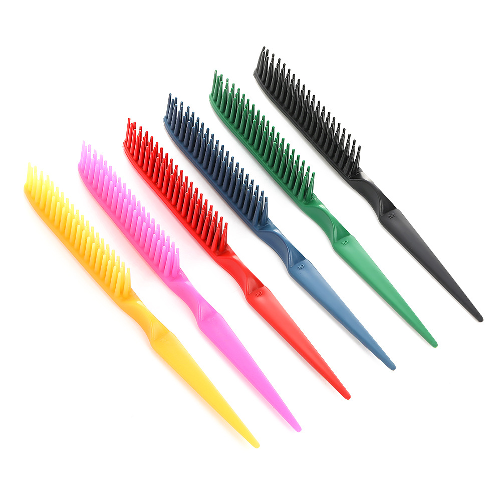 现货防静电理发梳子发廊铁针尾挑梳美发染发梳塑料剪发工具批发