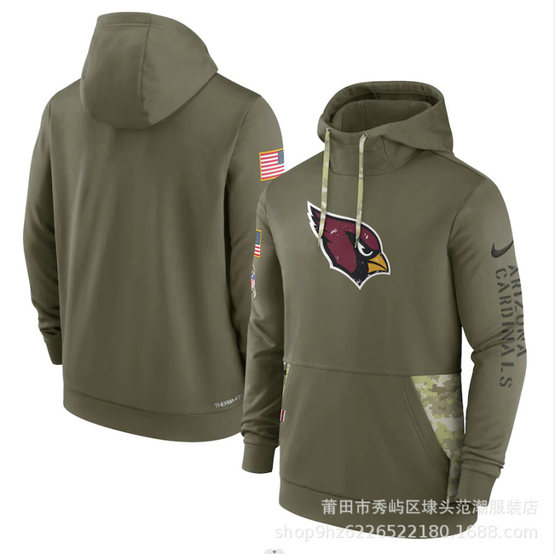现货18军绿款nfl致敬版男士长袖卫衣运动健身连帽衫橄榄球运动|undefined