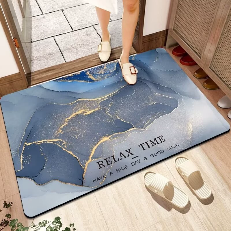 Мягкий коврик из диатомовой грязи с мраморным узором, впитывающий коврик для ванной комнаты, кухонный коврик для ванной комнаты, пятностойкий противоскользящий быстросохнущий коврик