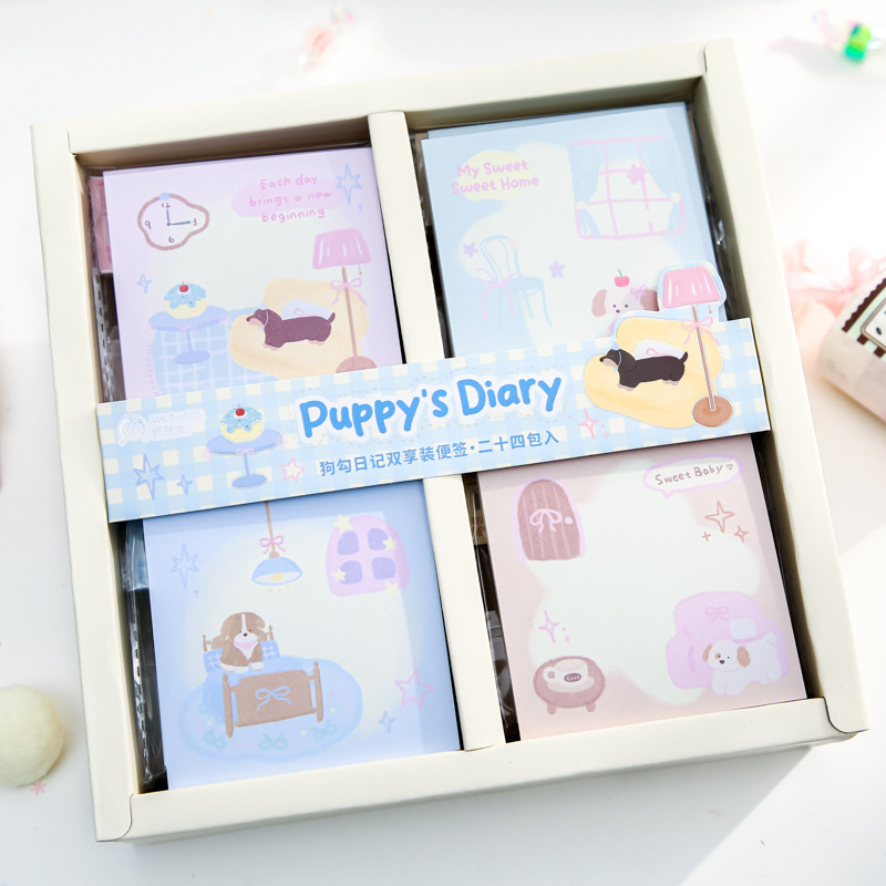 Mr. Paper Cute Pet Theme Double Enjoy Stick Dog Diary Series Material de cuenta manual original Libro de notas de mensaje