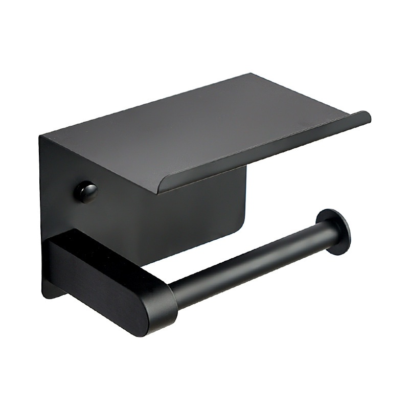 Caja de toallas perforadas de acero inoxidable sin perforación estante de papel de rollo de baño ingeniería de pared caja de papel de rollo de estante de almacenamiento de teléfonos móviles