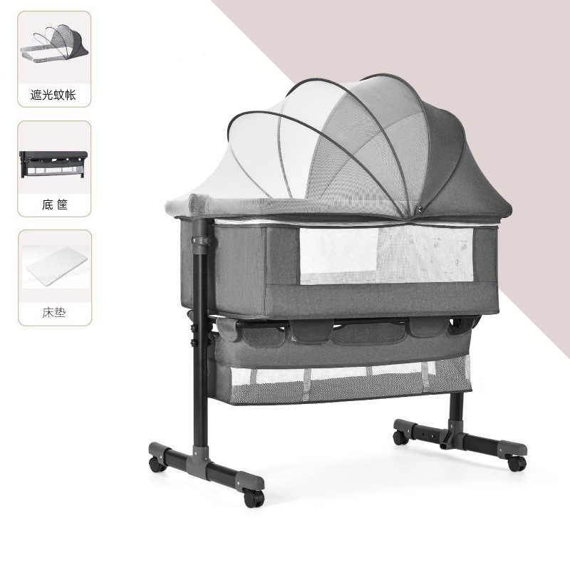 Cama multifuncional para recién nacidos, cama grande, cama para bebés, cuna plegable, elevación móvil y portátil image 27