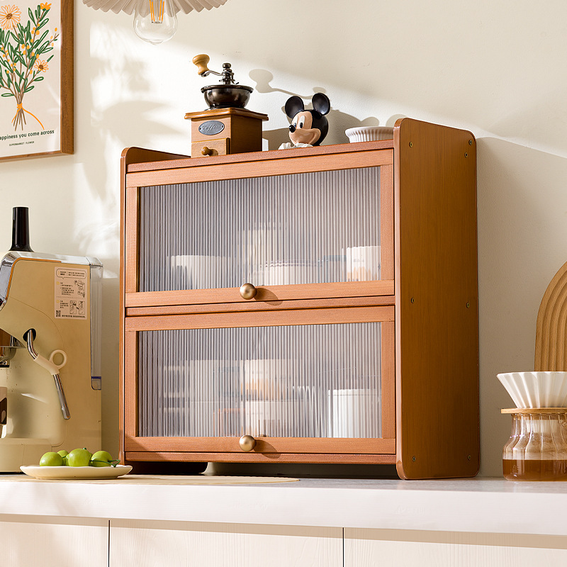 Desktop Storage Box Storage Cabinet Tea Set Display Cabinet Tableware Cosmetics Kitchen Water Cup Storage Rack Storage Cabinet