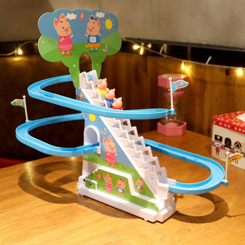 INTERNET CELEBRITY POPULAR CHILDRENS PIGGY STAIRS CLIMBING TOY GIRL BOY 4 - 5 YEARS OLD 1 - 3 YEARS OLD 6 BIRTHDAY GIFT 2 ELECTRIC
