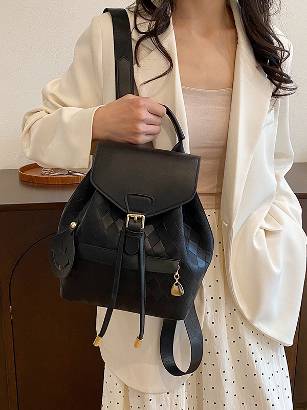 Mochila para mujeres 2024 nueva moda coreana mochila de estilo de oficina de viaje pequeño patrón de cuadrícula bolso ligero