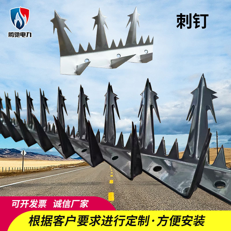 厂家供应不锈钢防爬刺钉 小区围墙护栏防盗刺钉 防攀镀锌管道刺