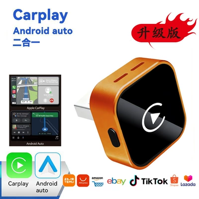 Simsiz CarPlay və Android Auto Light Wireless Carplay Box - k15-orange-adapter-overseas-version-not-applicable-to-domestic-android
