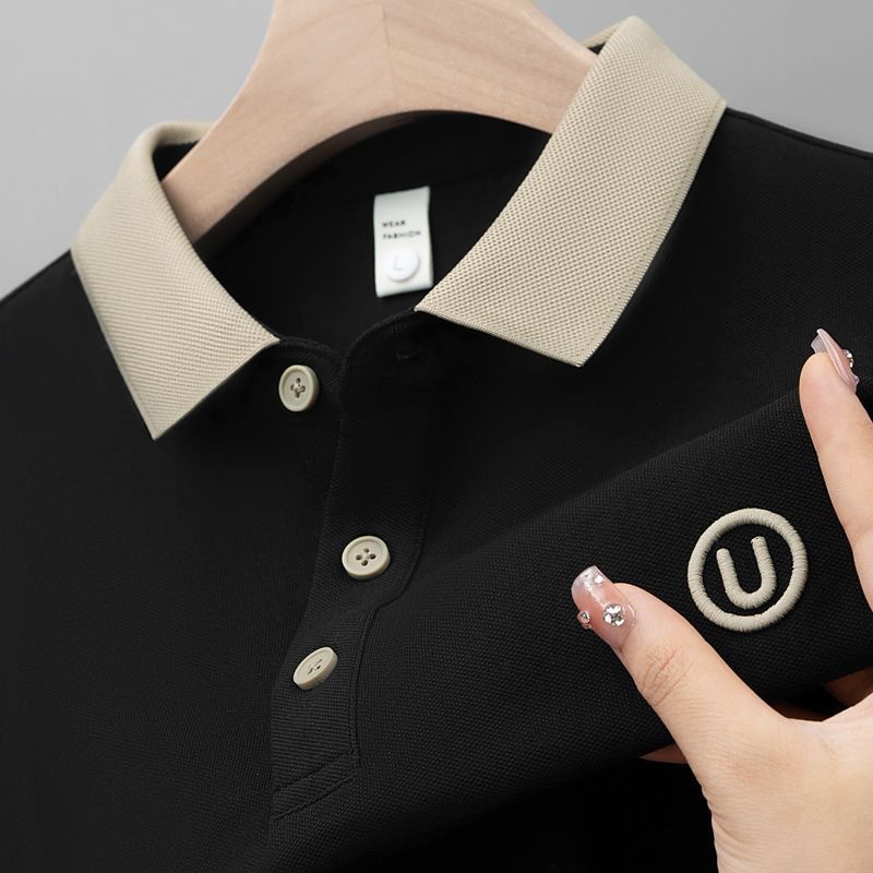 Camisa polo a rayas de manga corta para hombre de verano, estilo delgado, moda holgada, negocios urbanos y ocio