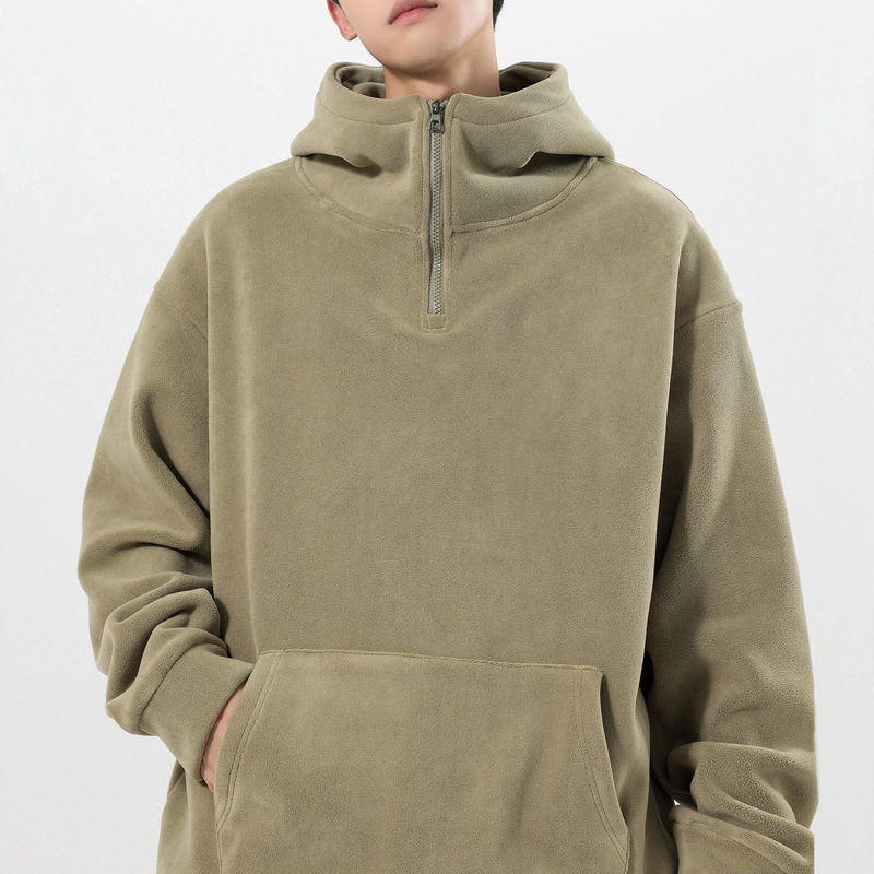 Polar Fleece Men's Sweatshirt Autumn and Winter New American Heavy Loose Hoodie Double-Sided Velvet Jacket Men's Jacket Liner Polar Fleece Men's Sweatshirt Autumn and Winter New American Heavy Loose Hoodie Double-Sided Velvet Jacket Men's Jacket Liner