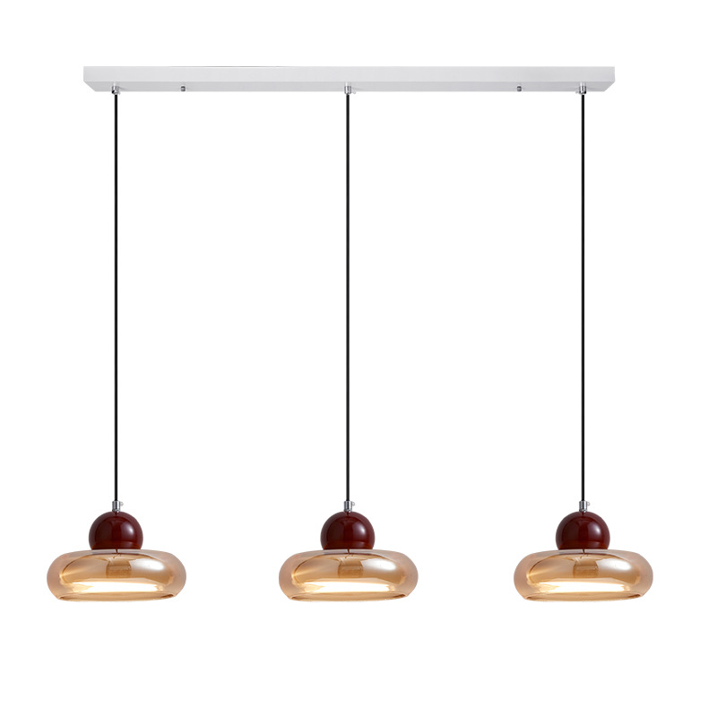 Lámpara Colgante de Protección Ocular para Restaurante Daguanyuan, Estilo Mid-Century, Vidrio Ámbar, Lámpara Colgante Creativa y Única para Barra de Bar 668L