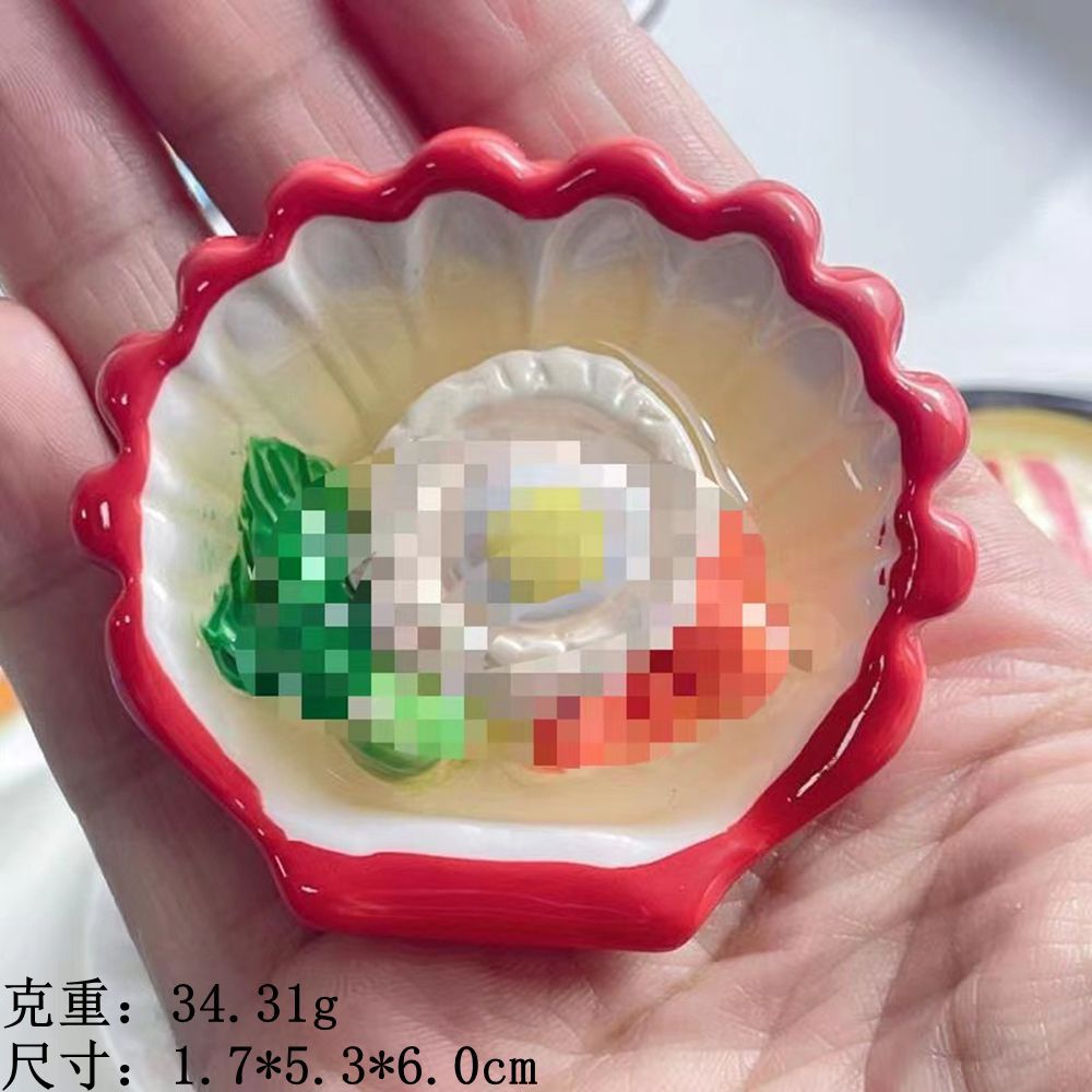 贝壳荷包蛋-红色碗C7-2-26