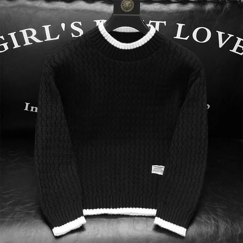 Men's Thick Knitted Sweater For Autumn Winter Fashion Warm Pullover_voghion.com